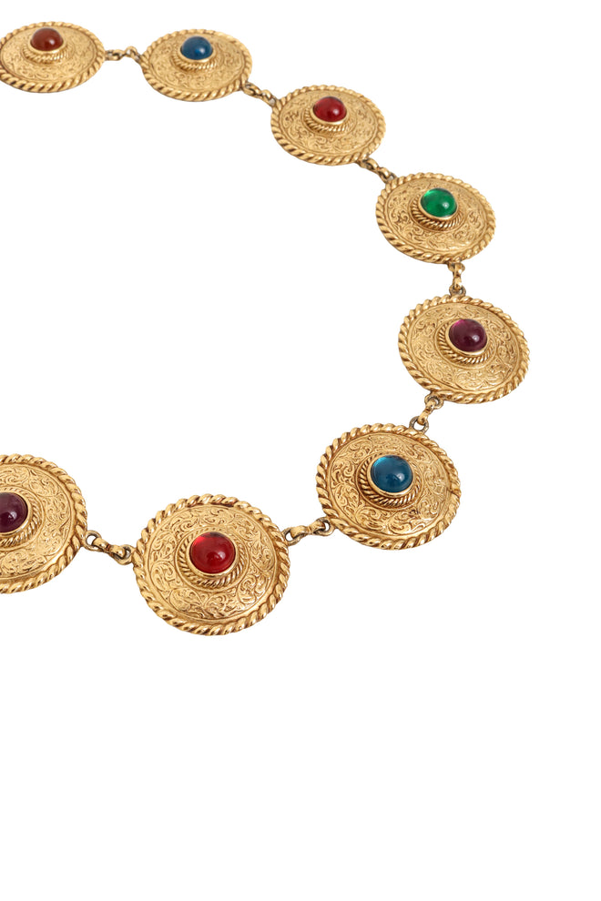 Byzantine Cabochon Medallion Necklace by Givenchy close @ Recess LA
