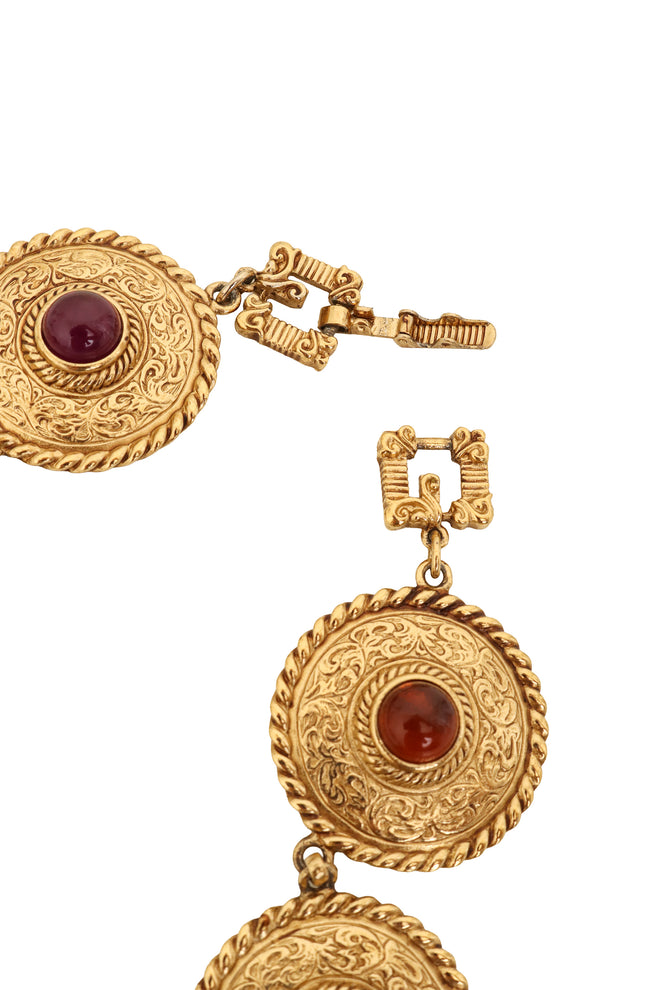 Byzantine Cabochon Medallion Necklace by Givenchy clasp @ Recess LA