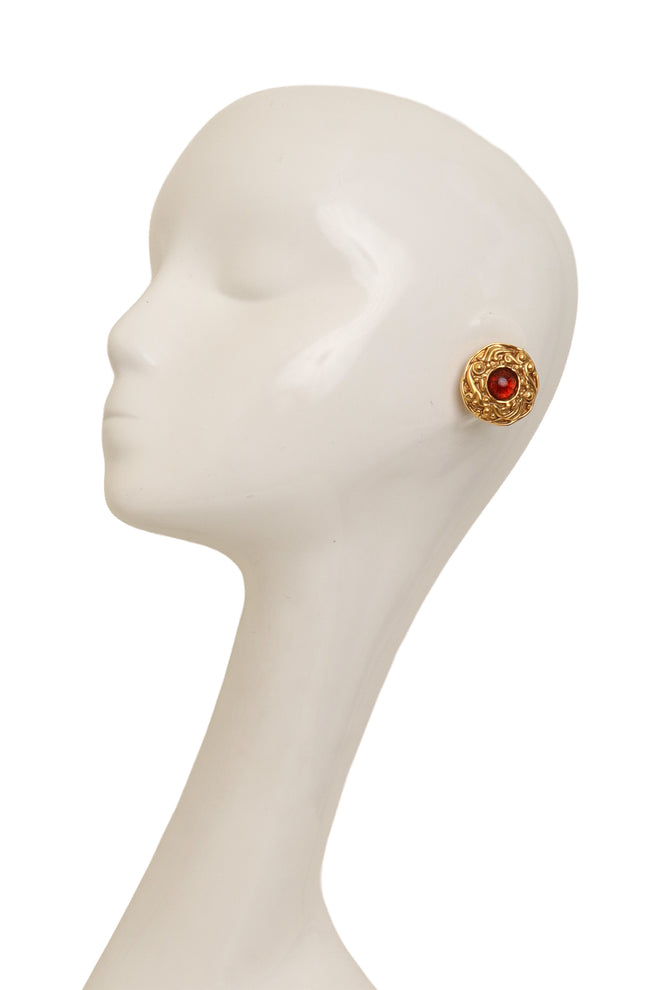 Gripoix Filigree Disc Earrings by Chanel on mannequin @ Recess LA