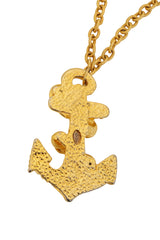 Vintage Escada Pearl Anchor Pendant Necklace back @ Recess LA