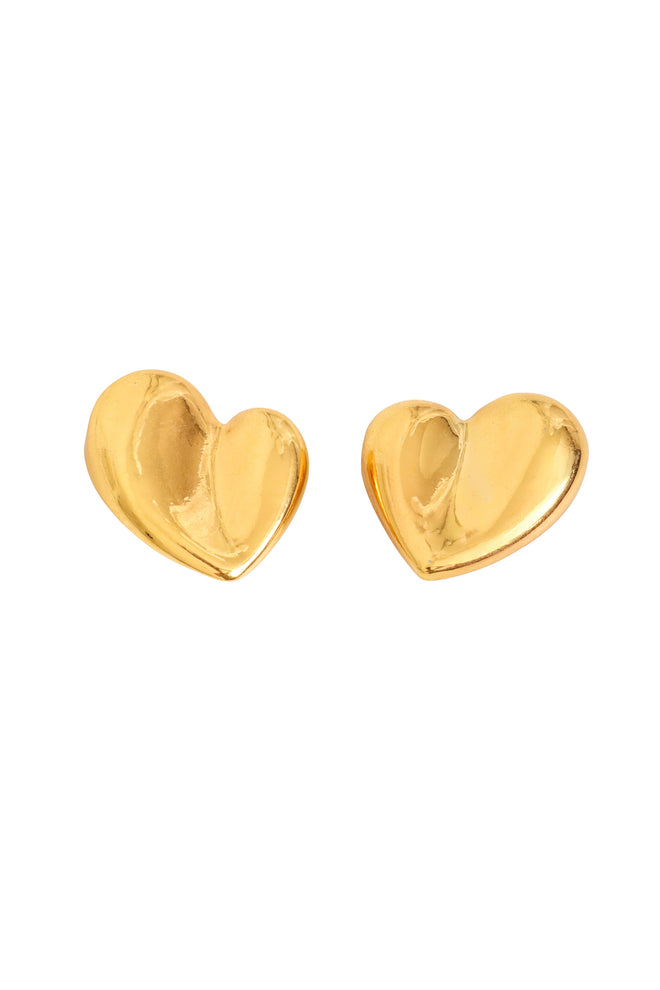 Sculptural High-Shine Heart Earrings by Christian Lacroix @ Recess LA