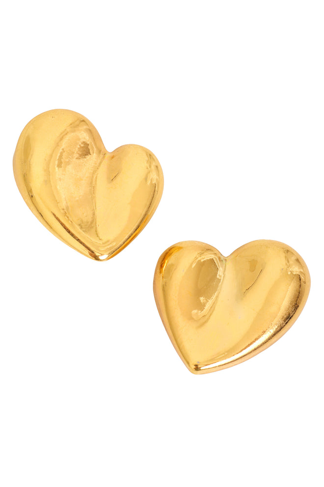 Sculptural High-Shine Heart Earrings by Christian Lacroix close @ Recess LA
