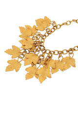 Vintage Alexis Kirk Golden Leaf Charm Necklace back side @ Recess LA