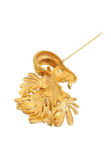 Vintage Pauline Rader Ram Enamel Brooch open back @ Recess LA