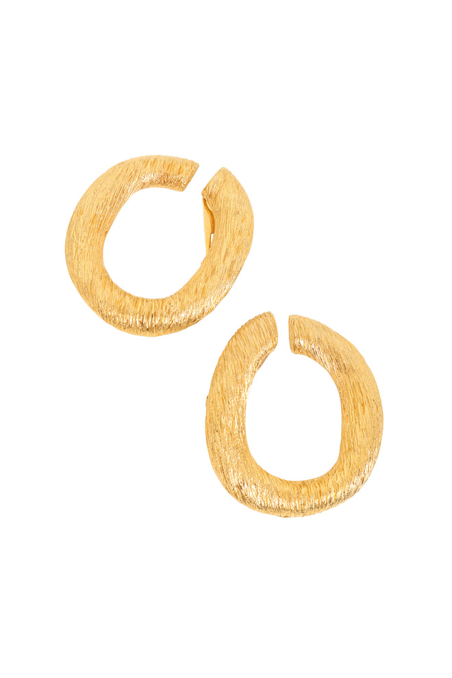Brushed Organic Hoop Earrings close @ Recess LA