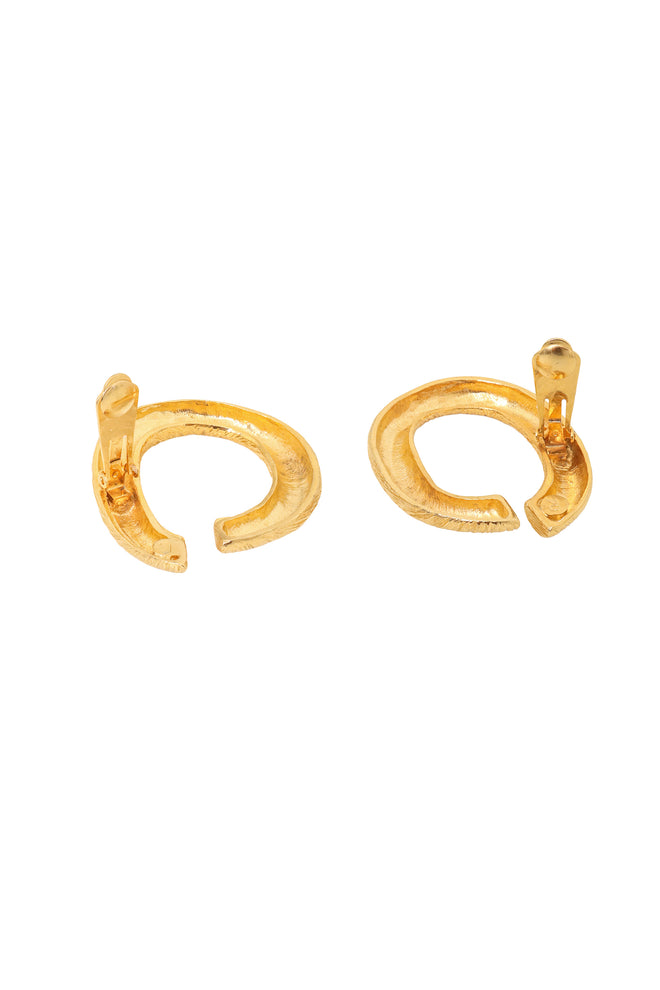 Brushed Organic Hoop Earrings backs open @ Recess LA