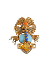 Vintage Kenneth Jay Lane Aztec Warrior Brooch @ Recess LA