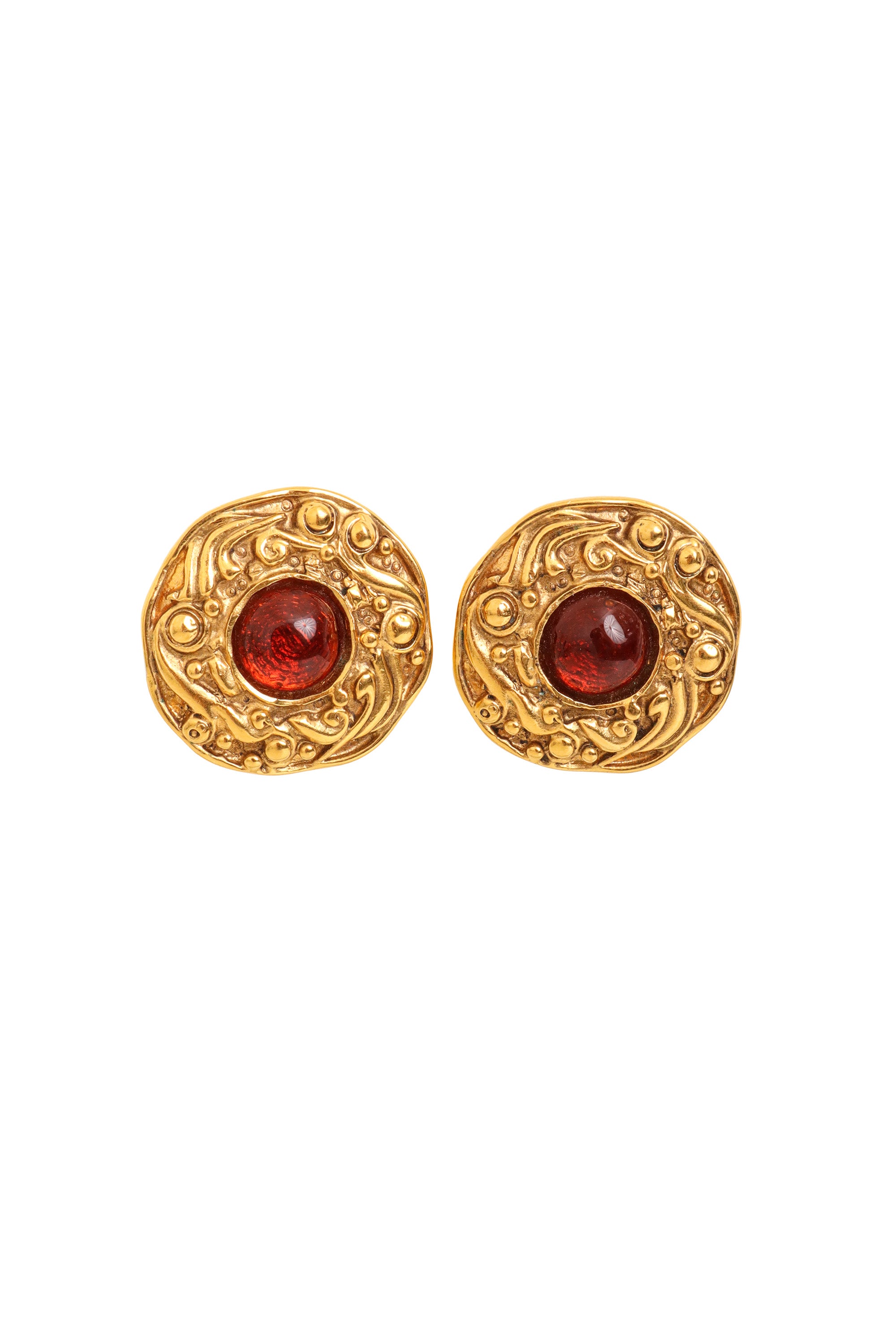 Gripoix Filigree Disc Earrings by Chanel close @ Recess LA