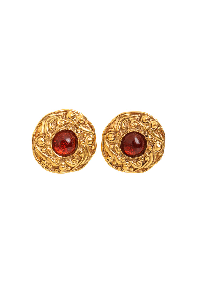 Gripoix Filigree Disc Earrings by Chanel close @ Recess LA