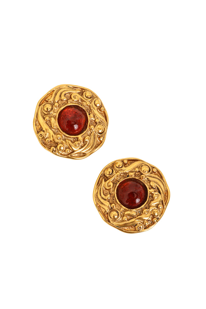 Gripoix Filigree Disc Earrings by Chanel @ Recess LA