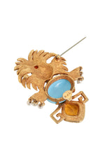 Vintage Kenneth Jay Lane Aztec Warrior Brooch open back @ Recess LA