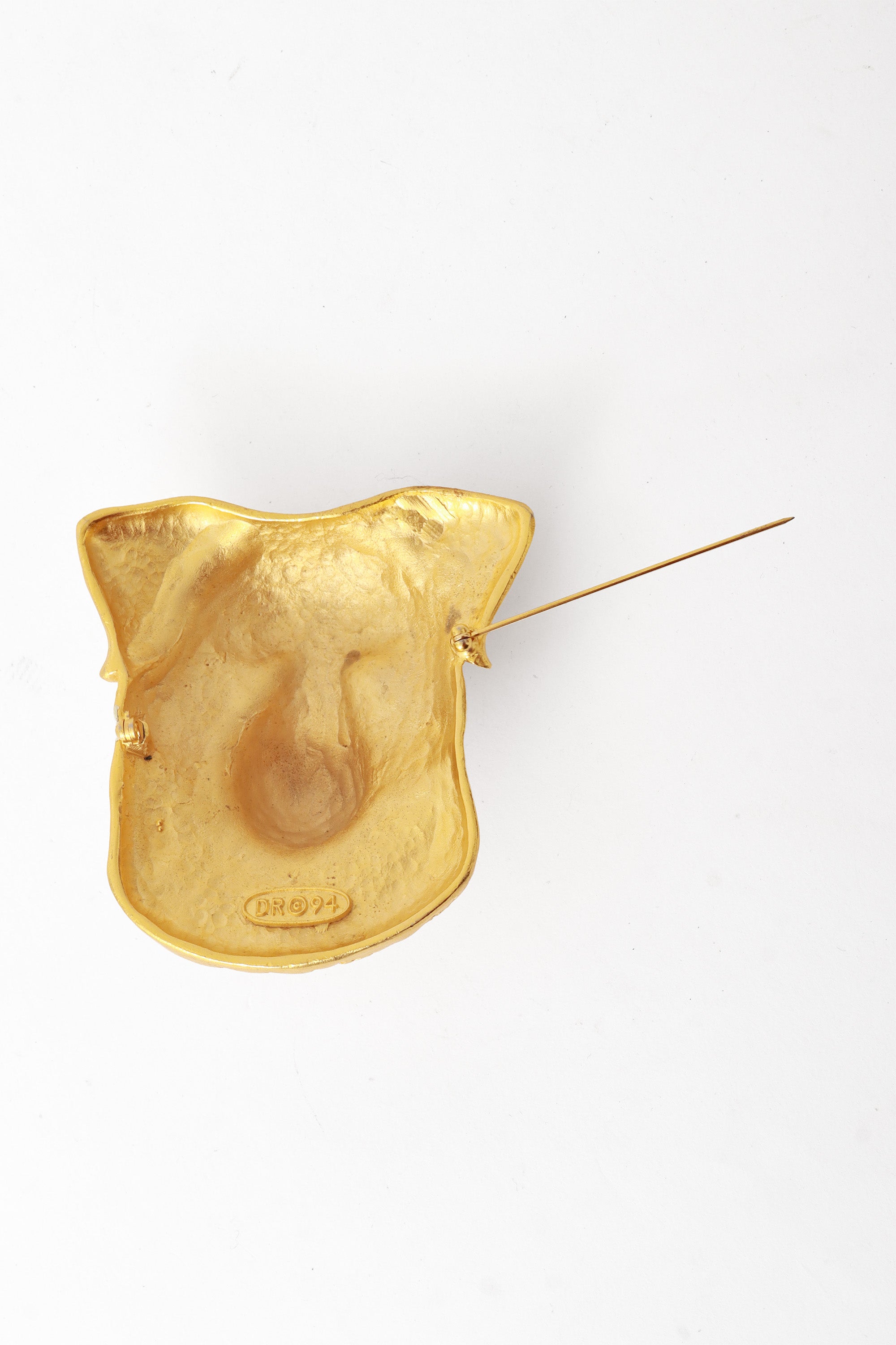 dog brooch by Doreen Ryan pin back open @ Recess LA