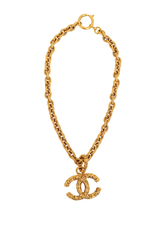 Textured CC Pendant Necklace by Chanel @ Recess LA