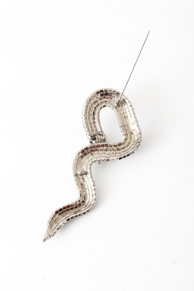 Crystal Snake Brooch pin open @ Recess LA