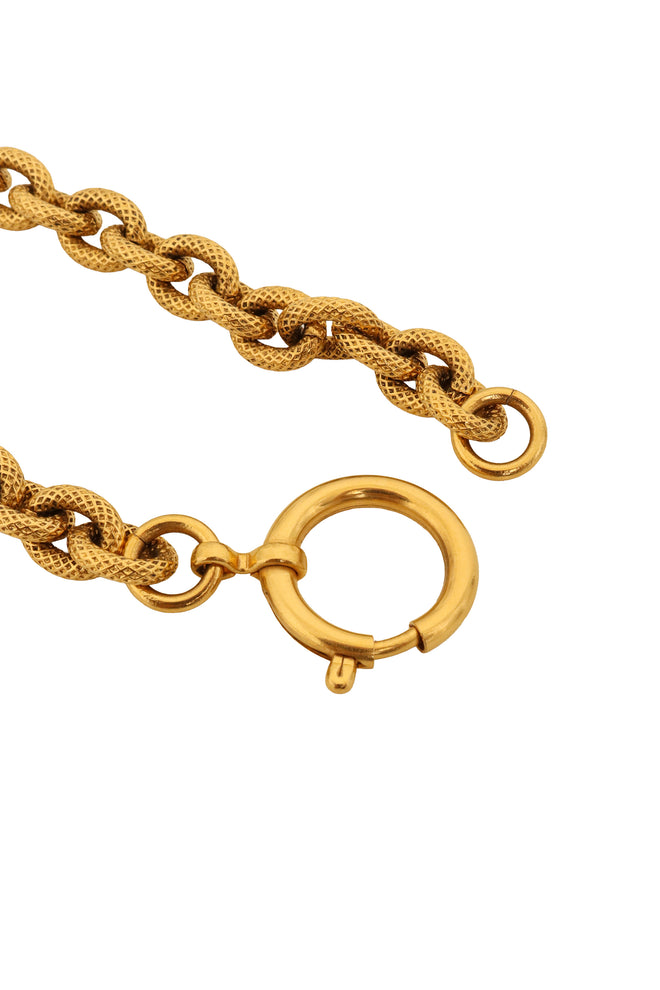 Textured CC Pendant Necklace by Chanel clasp @ Recess LA