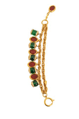 Vintage Chanel Gripoix Double Chain Lantern Charm Bracelet side @ Recess LA