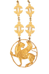 Large Griffin Medallion Necklace pendant back @ Recess LA