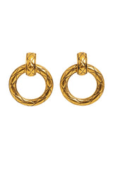 Vintage Chanel Quilted Door Knocker Hoops @ Recess LA 