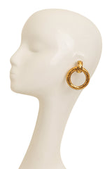 Vintage Chanel Quilted Door Knocker Hoops on mannequin @ Recess LA 