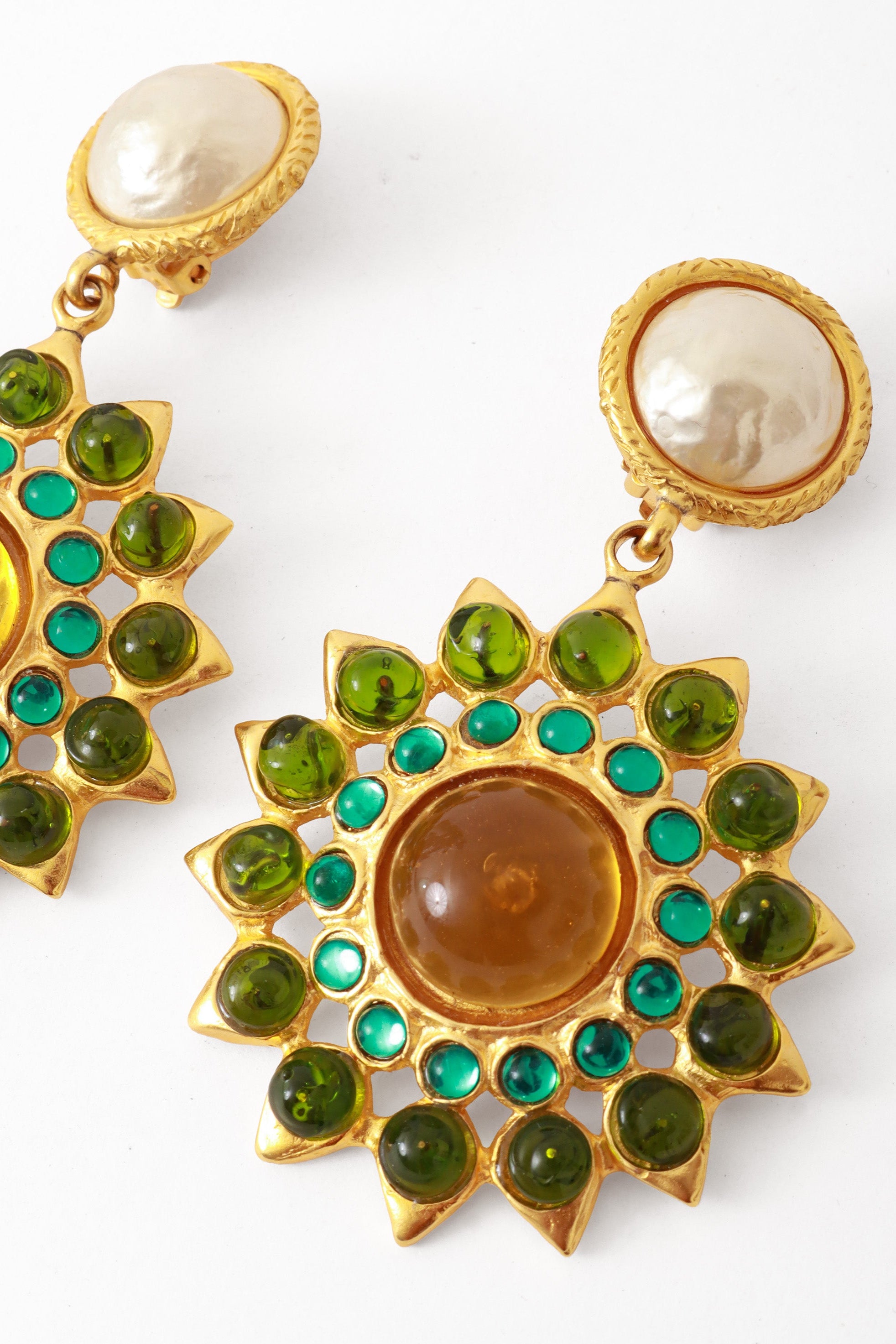 Sunburst earrings by Deanna Hamro close @ Recess LA