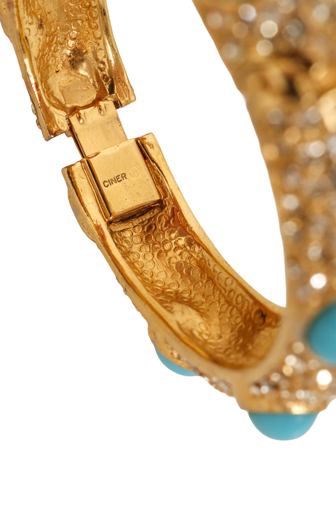 Pavé Cabochon Hinged Bracelet by Ciner signature @ Recess LA