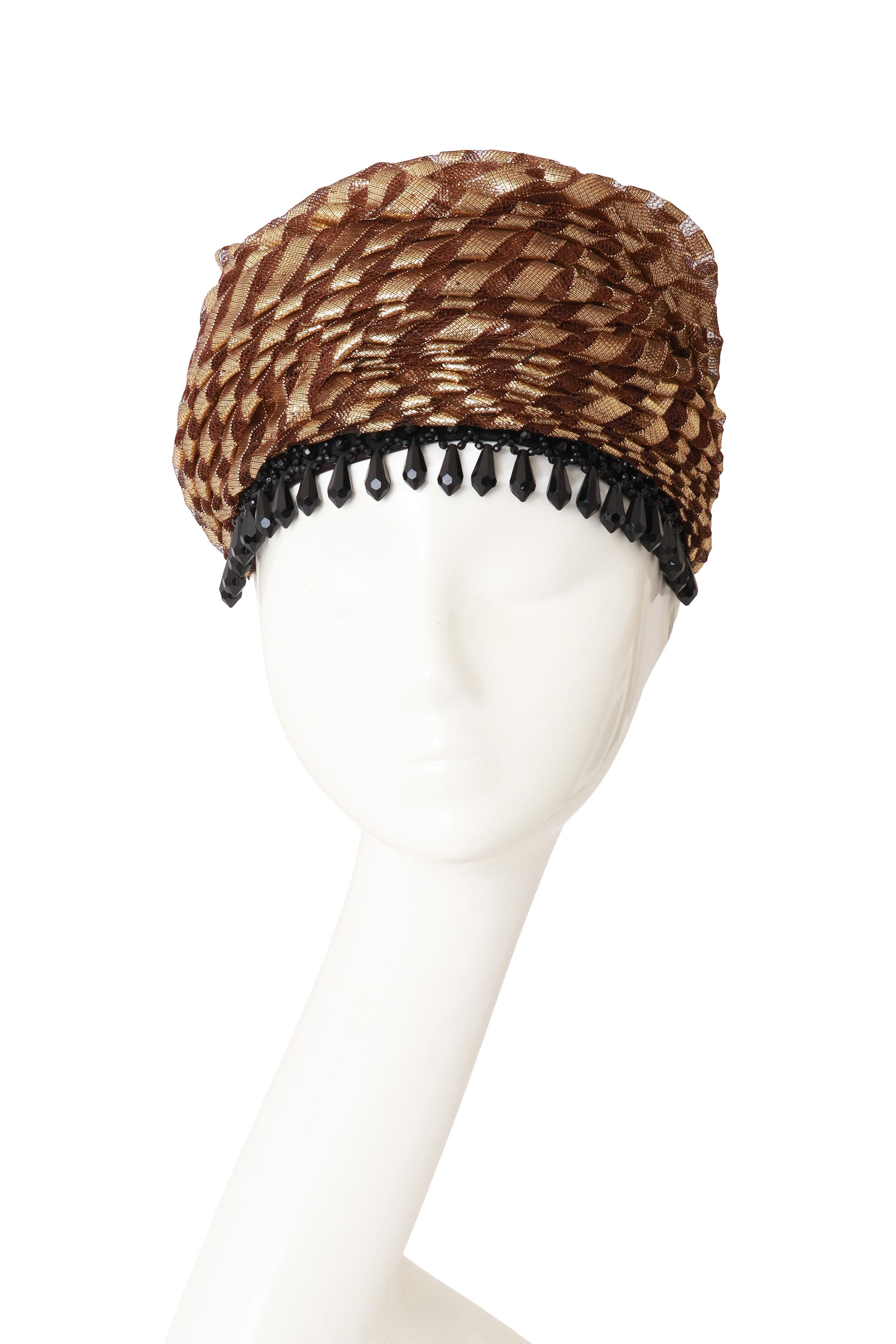 Ruched hat by Christian Dior on mannequin head @ Recess LA