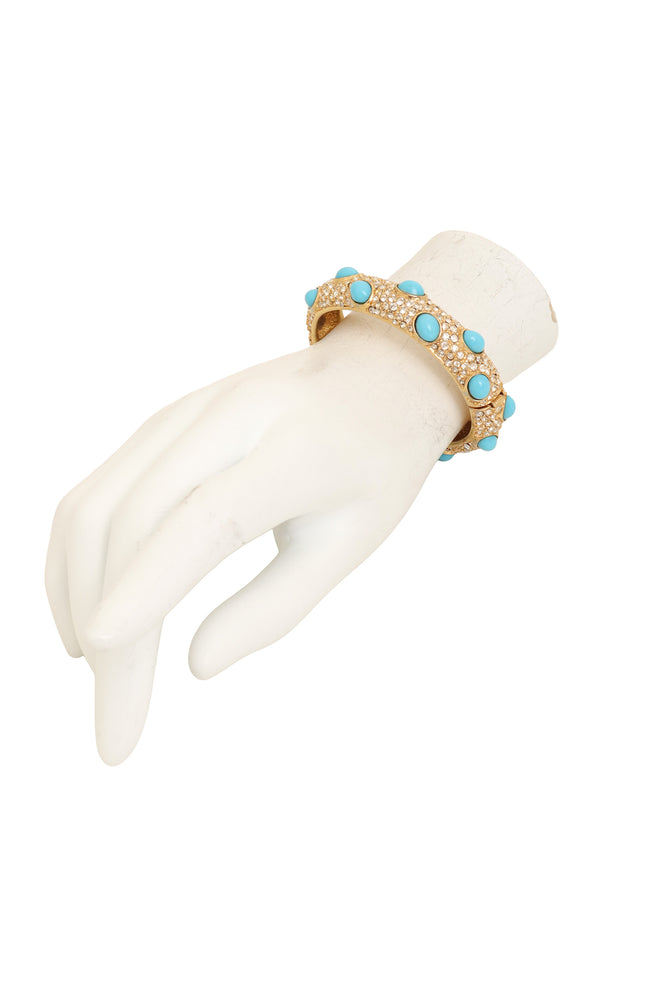 Pavé Cabochon Hinged Bracelet by Ciner on mannequin @ Recess LA