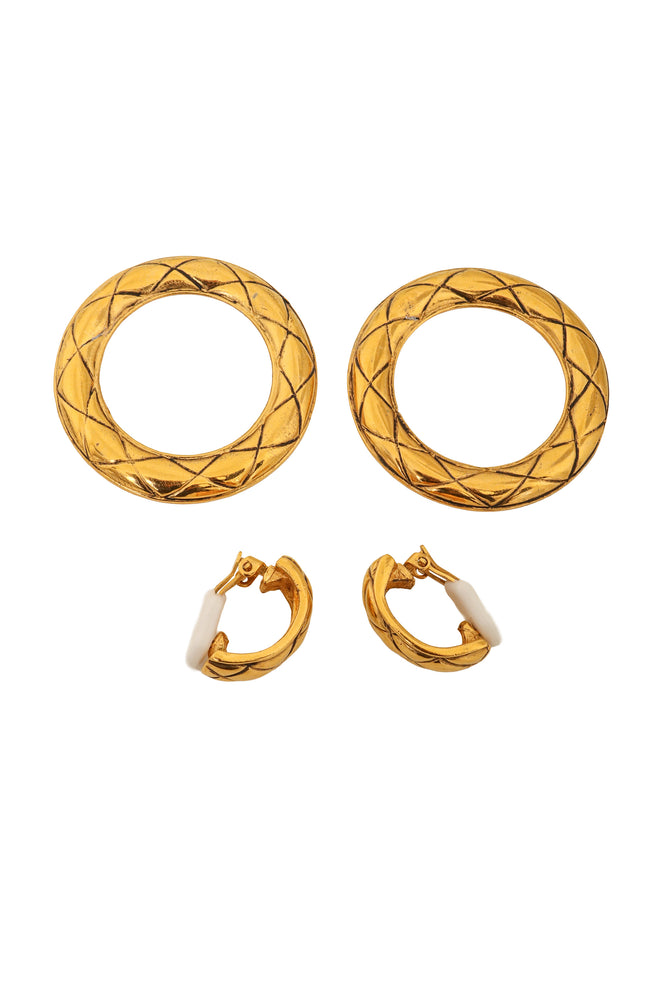 Vintage Chanel Quilted Door Knocker Hoops detached @ Recess LA 