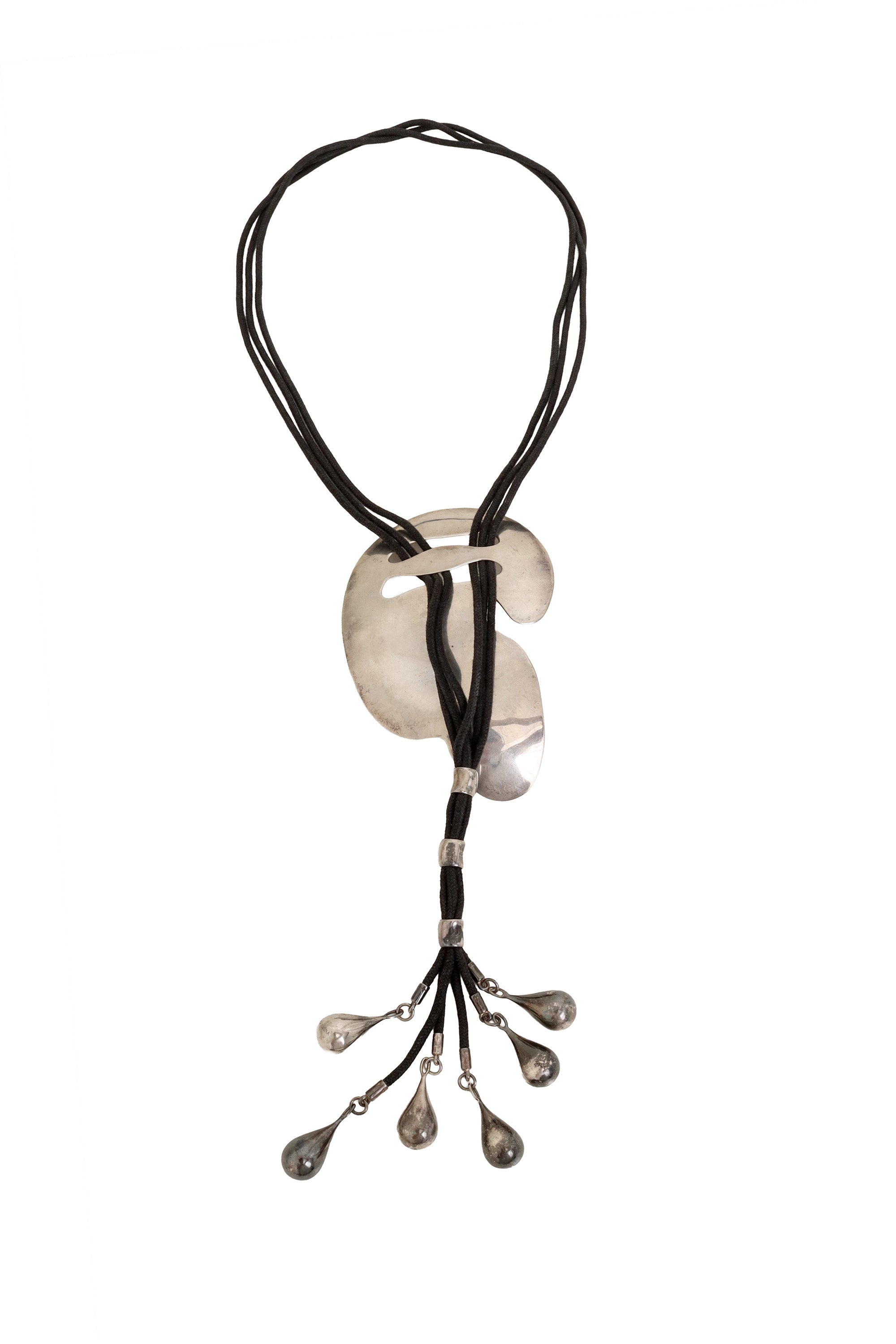 Sterling Artisan Pendant Cord Necklace @ Recess LA