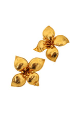 Vintage Valentino Couture Golden Blossom Button Earrings close up @ Recess LA