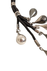 Sterling Artisan Pendant Cord Necklace charm stamp @ Recess LA