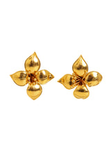 Vintage Valentino Couture Golden Blossom Button Earrings  @ Recess LA