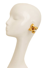 Vintage Valentino Couture Golden Blossom Button Earrings on mannequin @ Recess LA