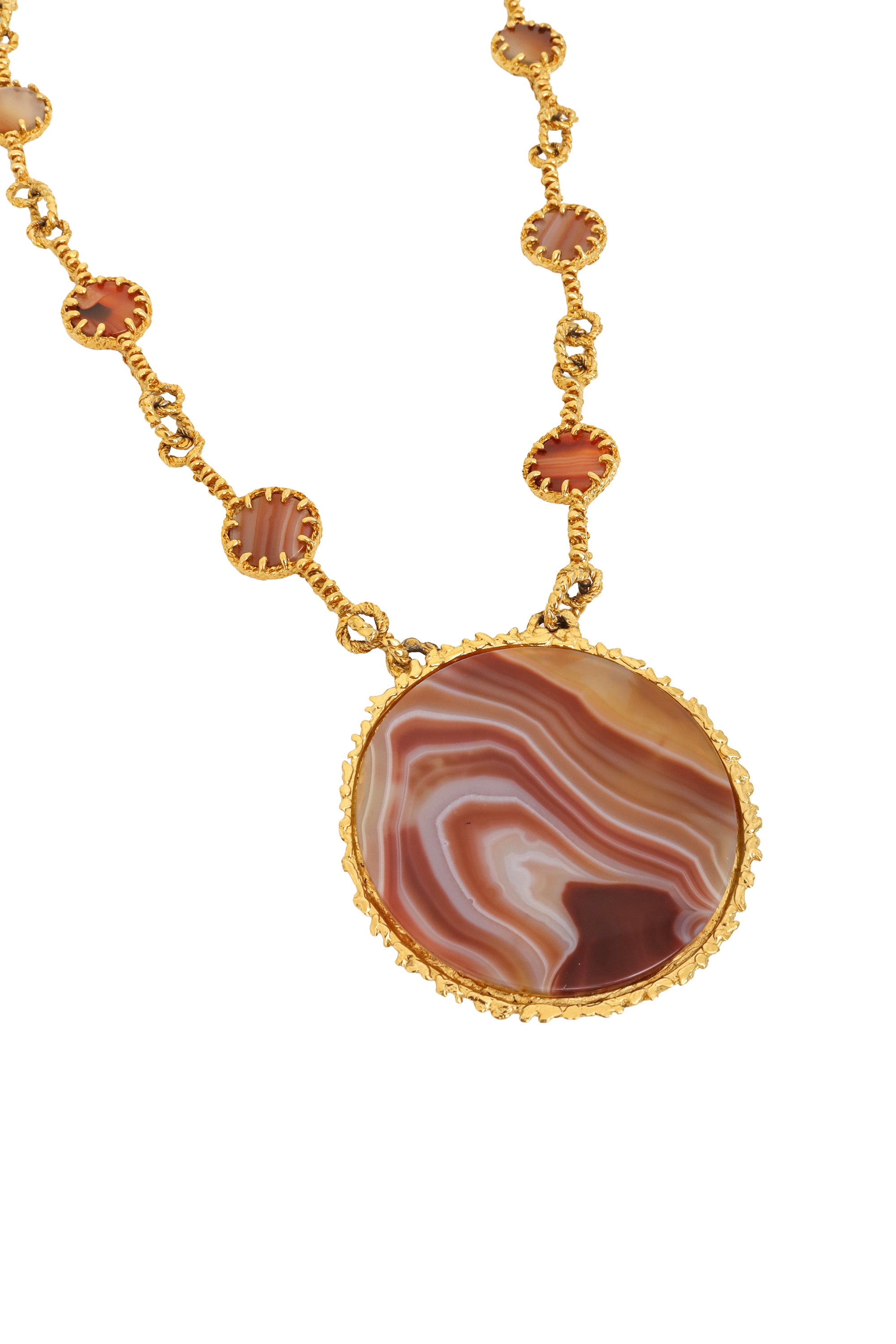 Marbled Disc Necklace pendant close @ Recess LA