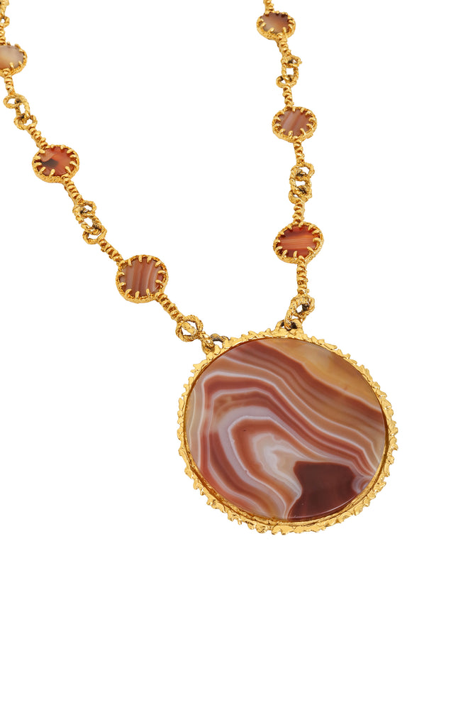Marbled Disc Necklace pendant close @ Recess LA