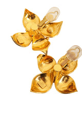 Vintage Valentino Couture Golden Blossom Button Earrings open backs @ Recess LA