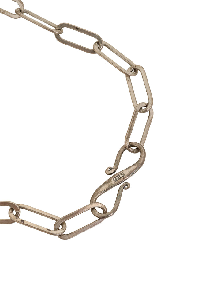 Hammered Crystal Crescent Collar Necklace clasp stamp @ Recess LA