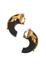 Vintage Ornate Lucite Half Hoop Earrings close up @ Recess LA