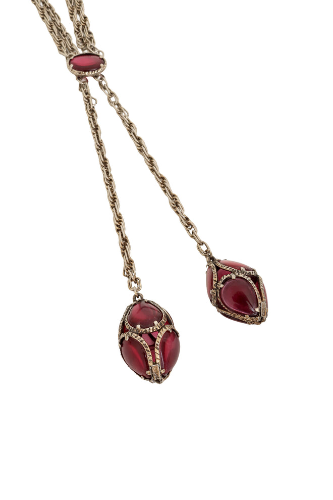 Egg Lariat Necklace by Trifari charms close @ Recess LA