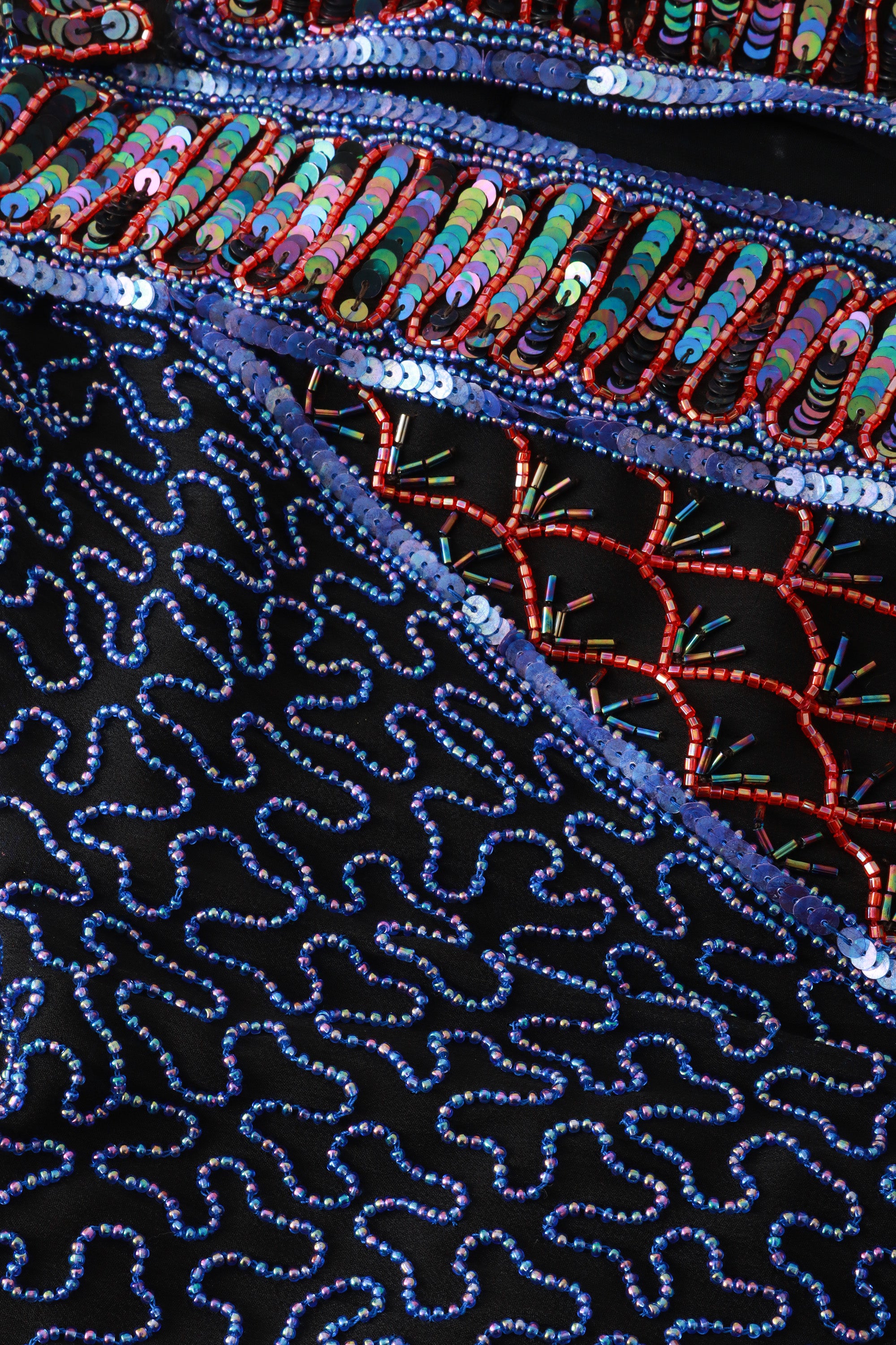 beaded jacket by Sistermax on mannequin beading close @ Recess LA