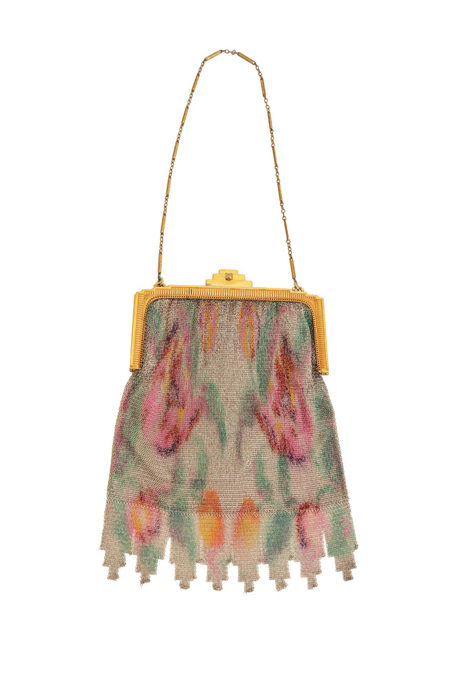 Vintage Whiting & Davis Ribbed Frame Tulip Mesh Bag @ Recess LA