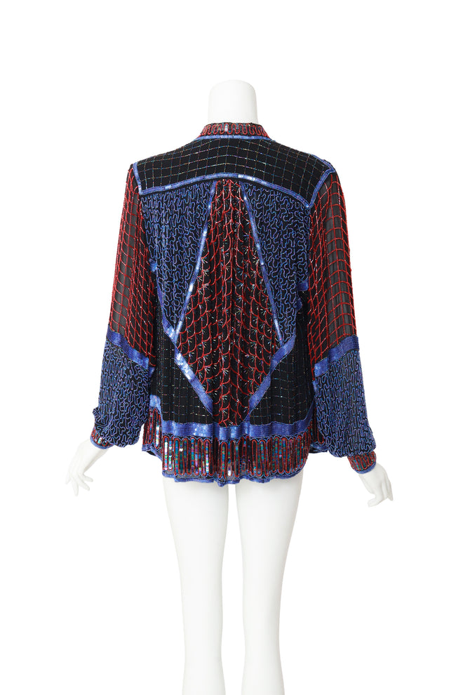 beaded jacket by Sistermax on mannequin back @ Recess LA