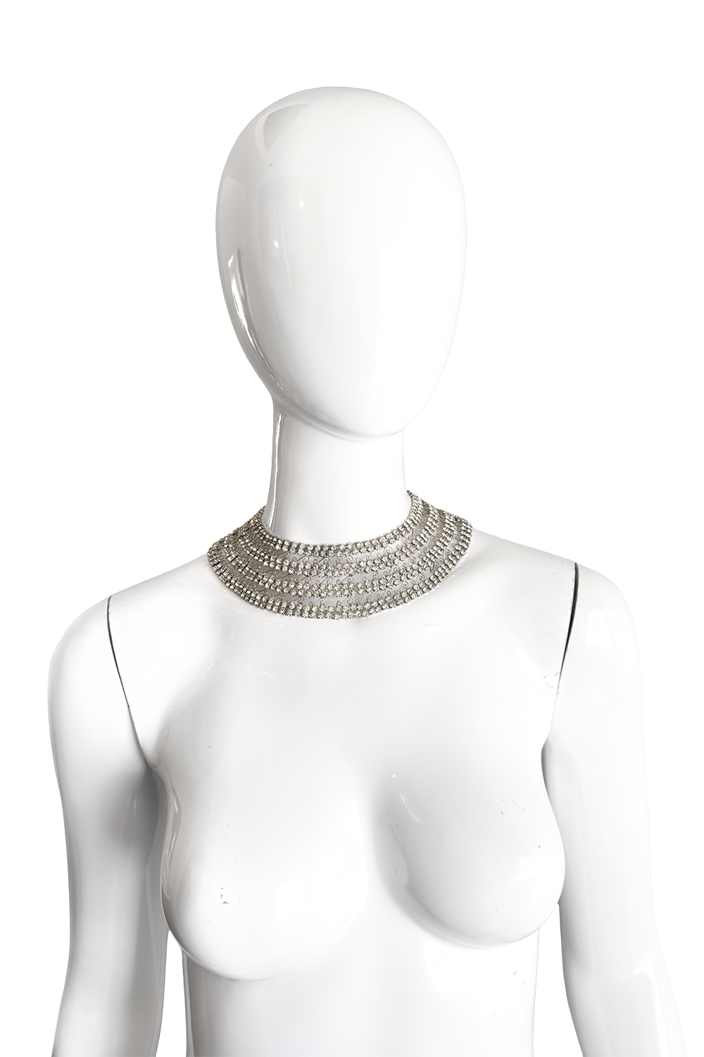 Vintage Filigree Rhinestone Bib Necklace on mannequin @recess la