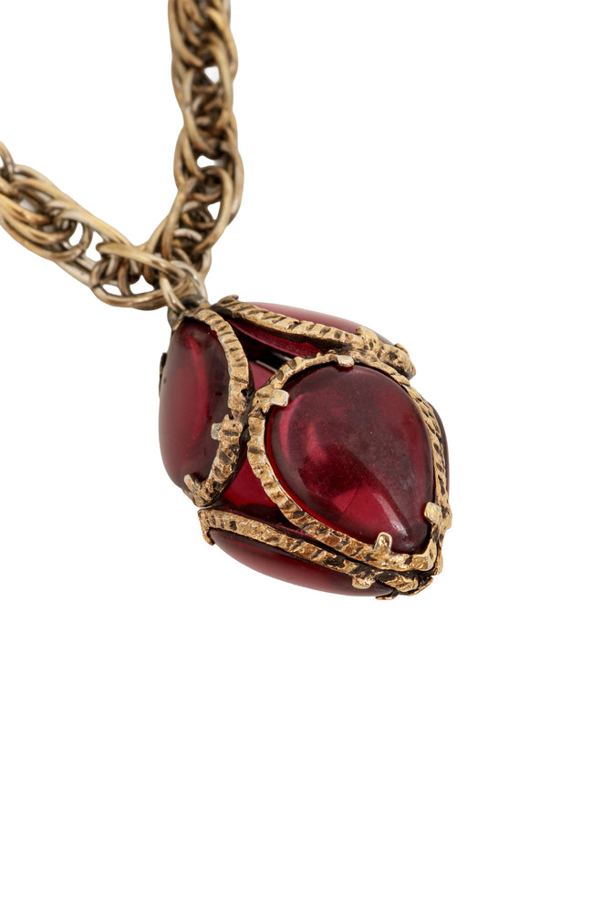 Egg Pendant Chain Bracelet by Trifari pendant close @ Recess LA