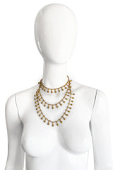 Vintage Julie Rubano Dumbbell Dangle Drape Necklace on manenquin @recess la