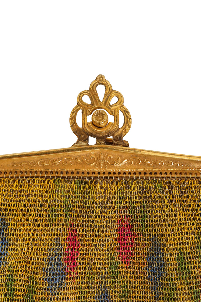 Vintage Whiting & Davis Filigree Rose Mesh Bag clasp @ Recess LA