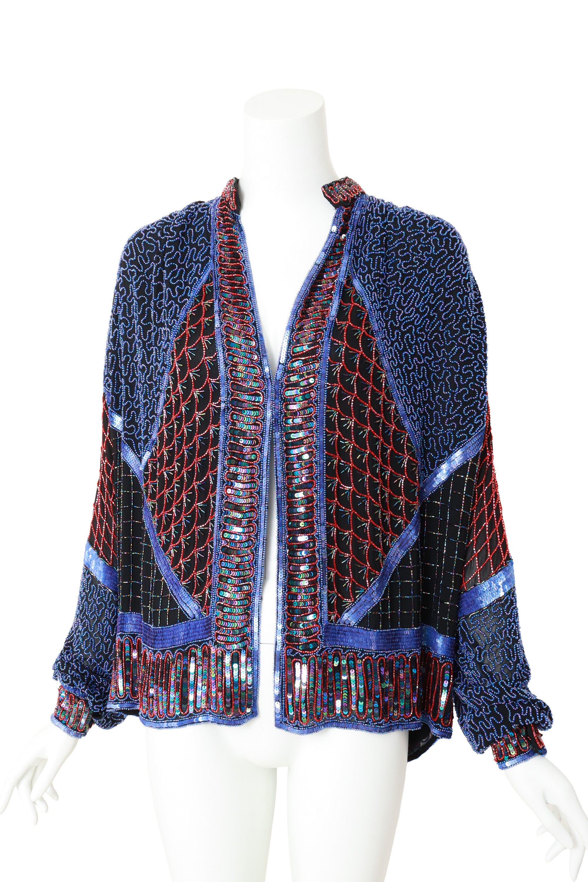 beaded jacket by Sistermax on mannequin close fastened @ Recess LA