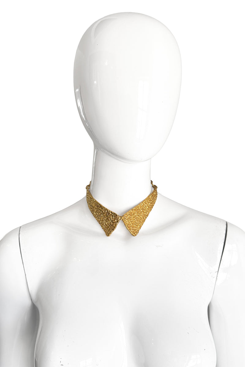 Vintage Trifari Textured Lapel Collar Necklace on mannequin @recess la