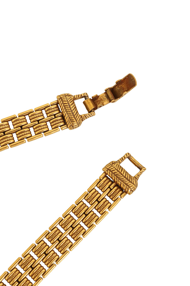 Ornate Crescent Drop Locket Necklace by Goldette open clasp @ Recess LA