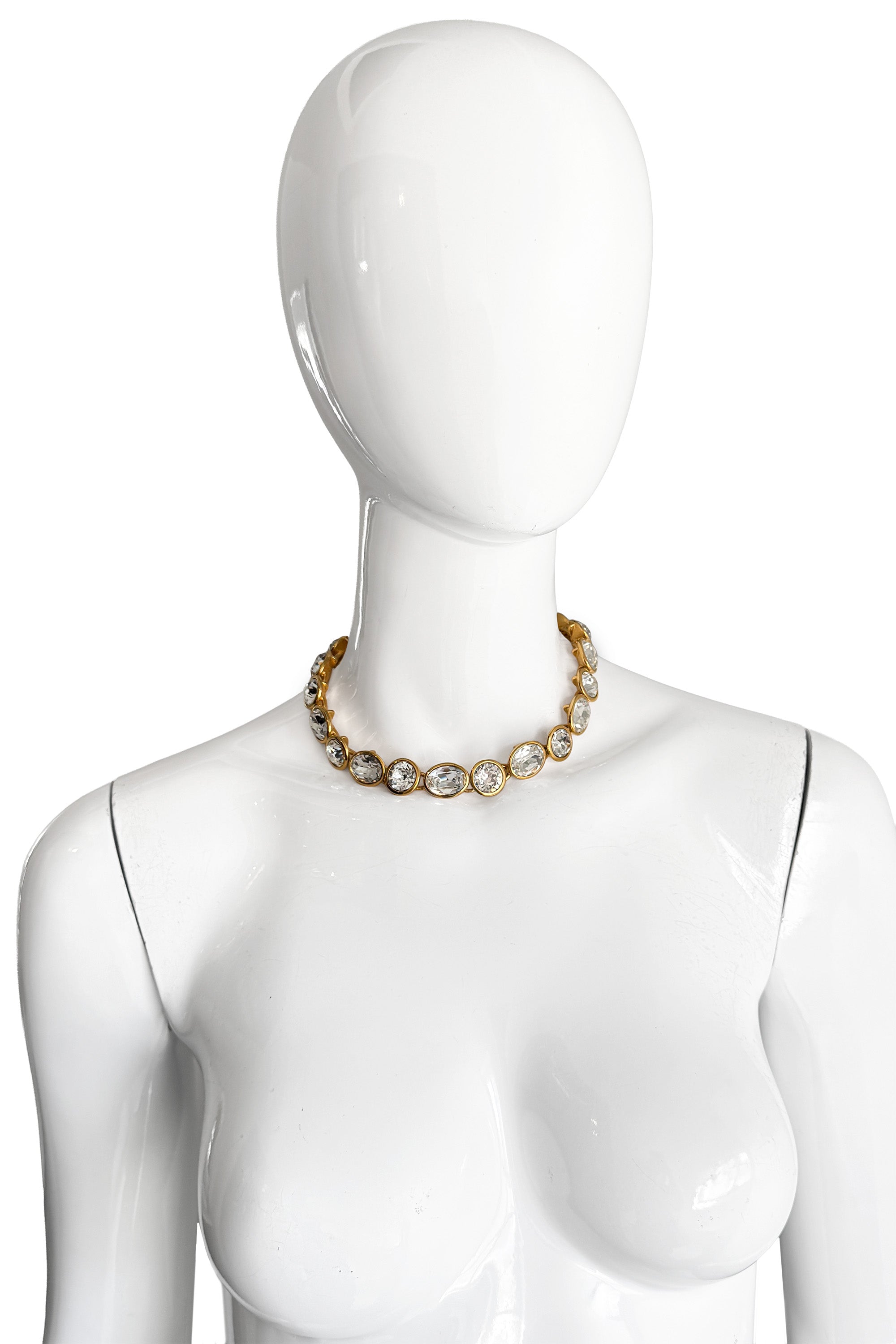 Vintage Napier Chunky Cut Crystal Collar Necklace III on mannequin @recess la